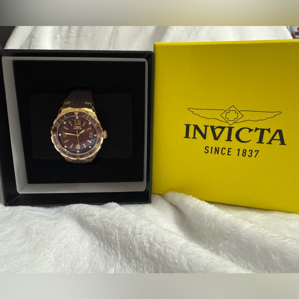Invicta Angel Halo Women’s Watch 38mm Brown And Gold (17485) - Picture 1 of 8